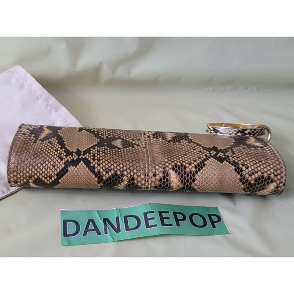 Ted Rossi NYC Python Snakeskin Bangle Clutch Wristlet Handbag C107 M10049 - Picture 9 of 12